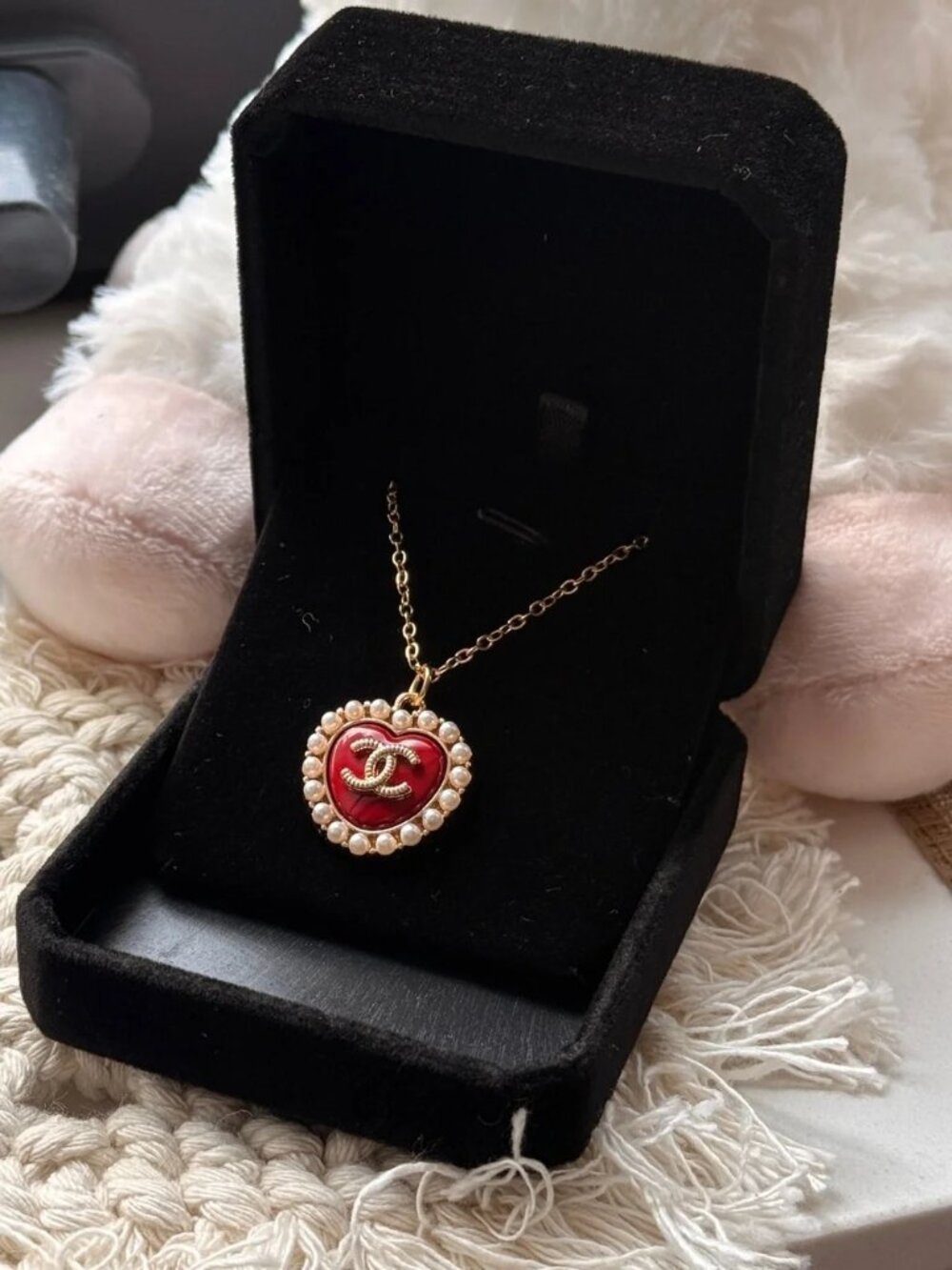 ✨ Vintage CHANEL Red Heart Upcycled Necklace: BOGO Sale! ✨